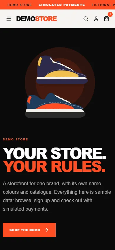 Store home page on a phone